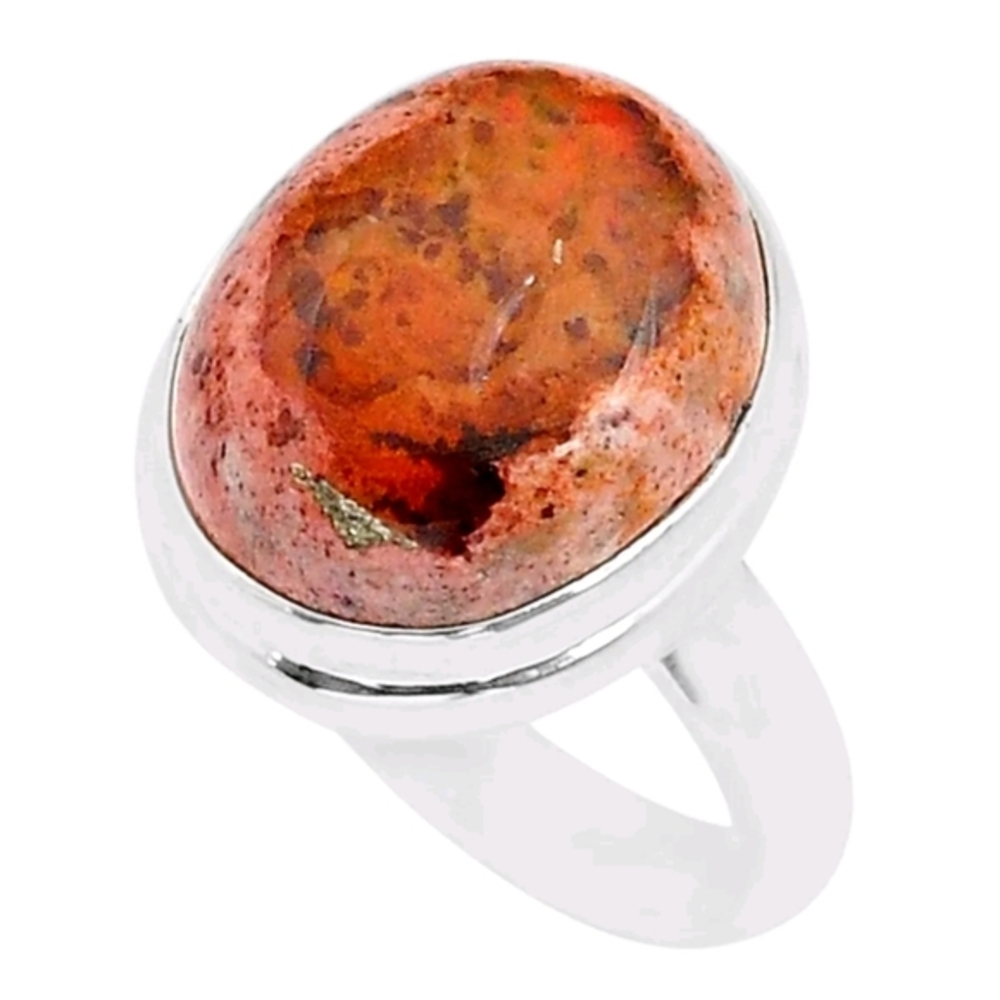 Natural Fire Opal Ring 10.8Ct Sterling size 7